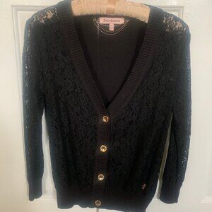 Juicy Couture Black Lace Cardigan Size XS
